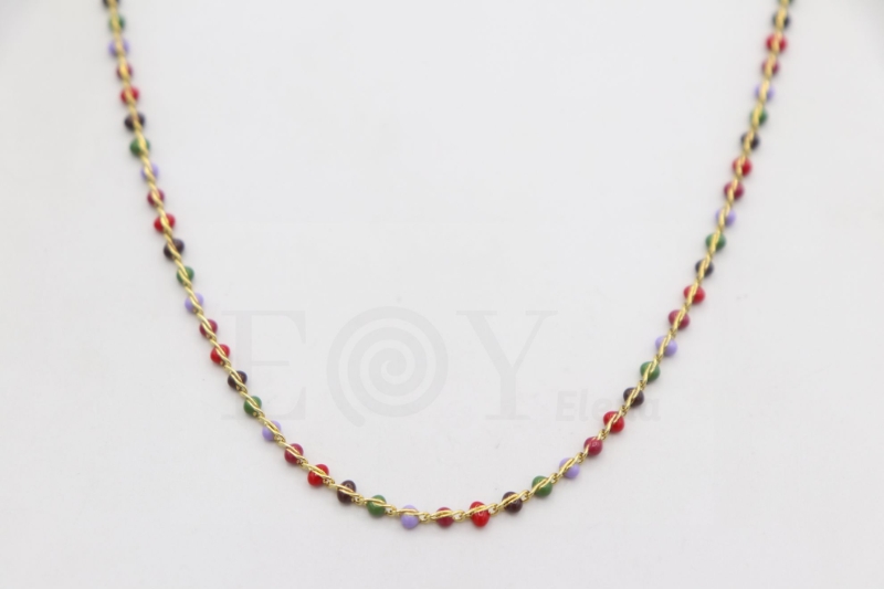 Bisutería Elena venta por mayor de bisuteria, collares, anillos, pulseras en cobo calleja,bisuteria al por mayor cobo calleja,tiendas bisuteria en cobo calleja. Collar con piedras colores